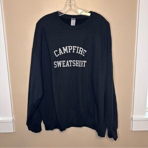 Gildan Campfire Sweatshirt Black Crewneck Sweatshirt Size 2X